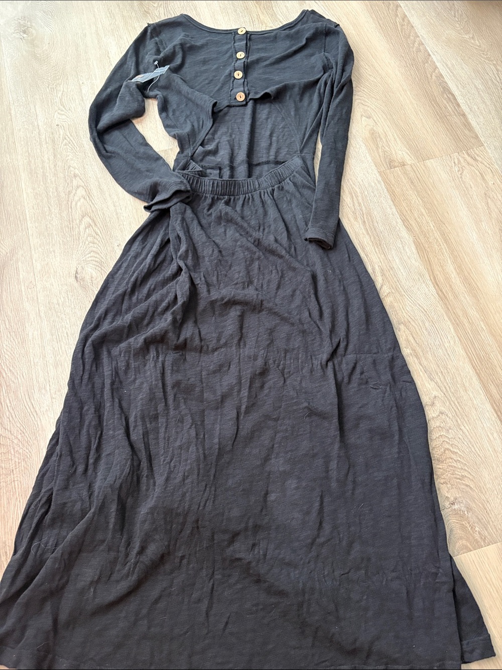 NWT Free People Black Starlight Maxi Dress Size Large beach boho cotton vacation - Picture 8 of 9